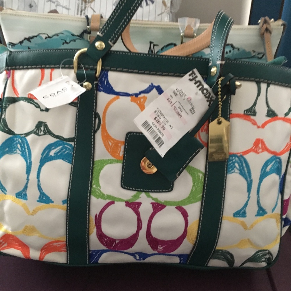 Coach rainbow large tote